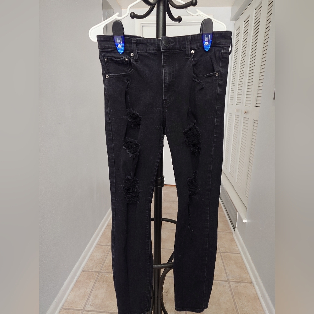Aeropostale Black Distressed Skinny Jeans